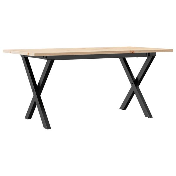 vidaXL Tavolino da Salotto Telaio a X 90x40x45 cm Legno Pino e Acciaio