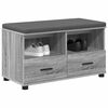 vidaXL Panca per ingresso con cuscino Grigio Sonoma 80 x 38 x 46 cm