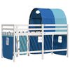 vidaXL Letto a Soppalco con Tunnel Bambini Blu 90x200cm Massello Pino