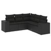 vidaXL Set Divani da Giardino 5 pz con Cuscini in Polyrattan Nero