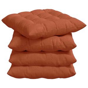 vidaXL Cuscini per Seduta 4 pz Tessuto in Cords Rosso Arancio