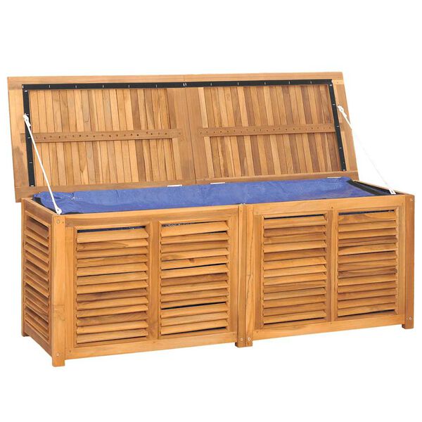 vidaXL Contenitore Giardino con Borsa 150x50x55 cm Legno Massello Teak