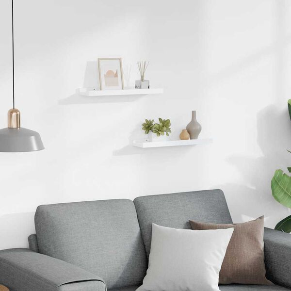 vidaXL Mensole con Sporgenza 2 pz Bianche 40x9x3 cm MDF