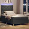 vidaXL Letto a Sorgente LED Grigio scuro 120 x 190 cm Tessuto
