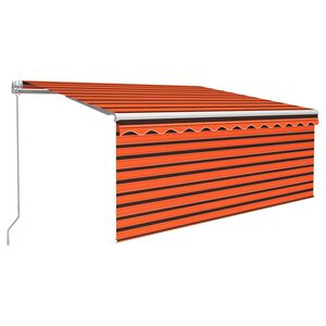 vidaXL Tenda da Sole Retrattile Manuale LED 3,5x2,5m Arancione Marrone