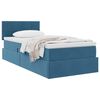 vidaXL Letto con Contenitore Blu Scuro 100 x 200 cm Velluto