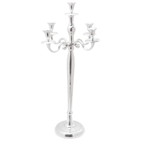 vidaXL Candelabro Argento 32 x 32 x 79,5 cm Alluminio
