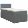vidaXL Letto con Box Spring, Materasso e LED Grigio Scuro 90 x 190 cm