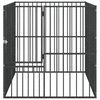 vidaXL Box per Cani 4 Pannelli Nero Acciaio Zincato