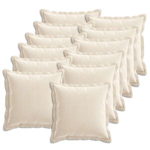vidaXL Federa 12 pz HOUTEN Crema 40 x 40 cm Tessuto Chenille