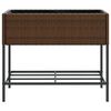 vidaXL Fioriere Giardino con Ripiani 2pz Marroni 90x40x75cm Polyrattan