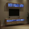 vidaXL Unit&agrave; a muro per TV con LED con led 5 pcs Rovere artigianale