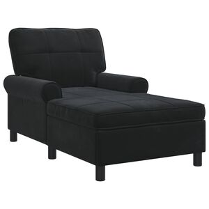 vidaXL Chaise Lounge con cuscino Nero 91 x 157 x 91 cm Velluto