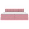 vidaXL Letto con Contenitore con materasso Rosa 200 x 200 cm Velluto