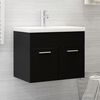 vidaXL Mobile con Lavabo Integrato Nero in Legno Multistrato