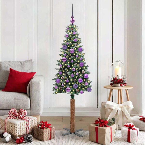 vidaXL Albero di Natale snodato con 150 LED con supporto Verde 150 cm