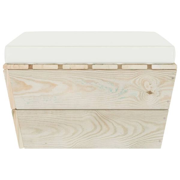vidaXL Ottomana da Giardino su Pallet con Cuscino in Legno di Abete