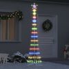 vidaXL Albero di Natale LED Multicolore 70 x 70 x 250 cm Metallo
