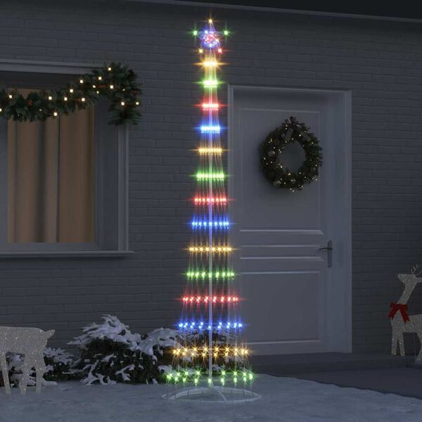 vidaXL Albero di Natale LED Multicolore 70 x 70 x 250 cm Metallo