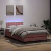 vidaXL Letto a Molle con Materasso e LED Rosa 120x220 cm in Velluto