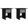 vidaXL Comodino 2 pcs Rovere Nero 41 x 40 x 45 cm Legno multistrato