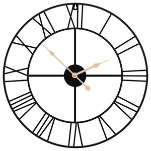vidaXL Orologio da Parete Nero &Oslash;50 cm in Ferro