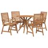 vidaXL Set da Pranzo per Giardino 5 pz in Legno Massello di Acacia
