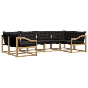 vidaXL Set di divani da esterno con cuscino 6 pcs Bianco e Nero