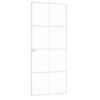 vidaXL Porta Interna Bianca 83x201,5 cm Vetro Temperato Alluminio Slim
