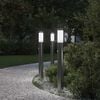 vidaXL Lampioni a dissuasore con sensore 3 pz 80 cm Acciaio Inox IP44