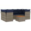 vidaXL Set Divani da Giardino 7 pz con Cuscini Grigio in Polyrattan
