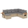 vidaXL Set Divani da Giardino 7 pz con Cuscini Beige in Polyrattan