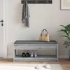 vidaXL Panca per ingresso con cuscino Grigio Sonoma 103 x 38 x 45 cm