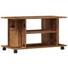 vidaXL Mobile TV con Ruote Legno Antico 80x40x45 cm Legno Multistrato