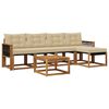 vidaXL Set di divani da esterno con cuscino 6 pcs Naturale e Beige