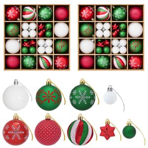 vidaXL Set di Palline di Natale 88 pz Rosso, verde e bianco &Oslash; 6 cm