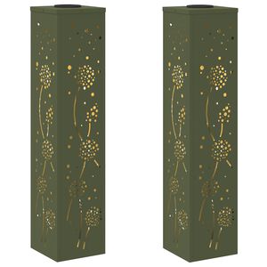 vidaXL Faro LED solare per sentieri 2 pz Bianco caldo 18 x 18 x 80 cm