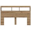 vidaXL Testiera con Contenitore a LED Rovere Artigianale 160x17x102 cm