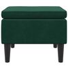 vidaXL Poggiapiedi con Gambe in Legno Verde Scuro in Velluto