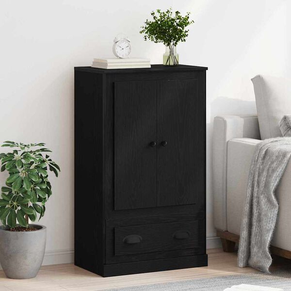 vidaXL Credenza Rovere Nero 60 x 35,5 x 103,5 cm Legno multistrato
