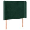 vidaXL Testiera ad Orecchio Verde Scuro 93x16x118/128 cm in Velluto