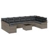 vidaXL Set Divano da Giardino con archiviazione 11 pcs Nero polyrattan