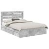 vidaXL Letto con Contenitore con testiera Grigio cemento 140 x 190 cm