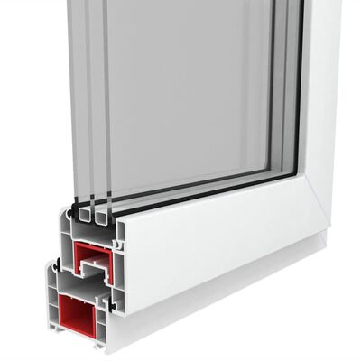 Finestra anta ribalta PVC triplo vetro manico a destra 600 x 1000 mm