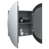vidaXL Armadio da Bagno con Specchio Rotondo e LED Grigio 54x54x17,5cm