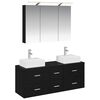 vidaXL Set di mobili per il bagno 4 pz Rovere Nero