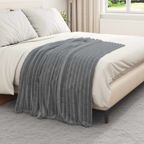 vidaXL Coperta Grigio scuro 150 x 130 cm Panno