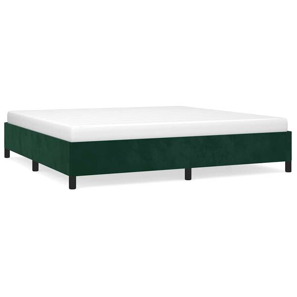 vidaXL Giroletto senza Materasso Verde Scuro 200x200 cm in Velluto