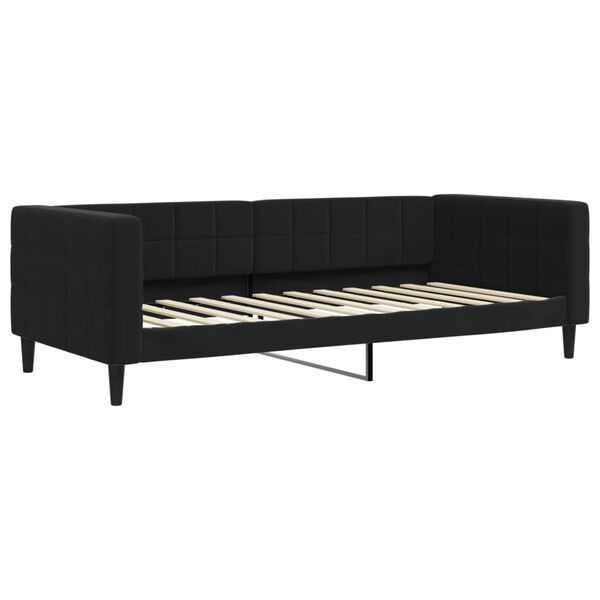 vidaXL Divano Letto con Materasso Nero 90x200 cm in Velluto