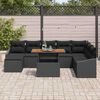 vidaXL Set Divano da Giardino con archiviazione 9 pcs Nero Poly Rattan